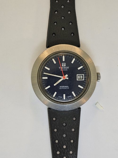Men’s Vintage 1970s Tissot Sideral Automatic Fiberglass Date Men’s Wrist Watch